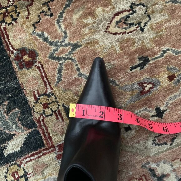 Vintage Y2K Vergelio Black Leather Pointed Toe High Heel Ankle Bootie - Picture 10 of 11